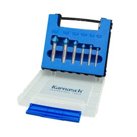 90° BLUE Coated HSS-XE Countersink Set - 20164 Series (Karnasch)