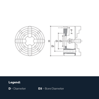 4 Jaw Independent Scroll Chuck, Cast Iron Body, 1 Piece Jaw, Rear Mount – CSC441 Series (Wulf) - 0