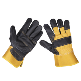 Rigger's Gloves Hide Palm - Pair (Sealey)