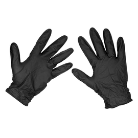 Black Diamond Grip Extra-Thick Nitrile Powder-Free Gloves - Pack of 50 (Sealey)